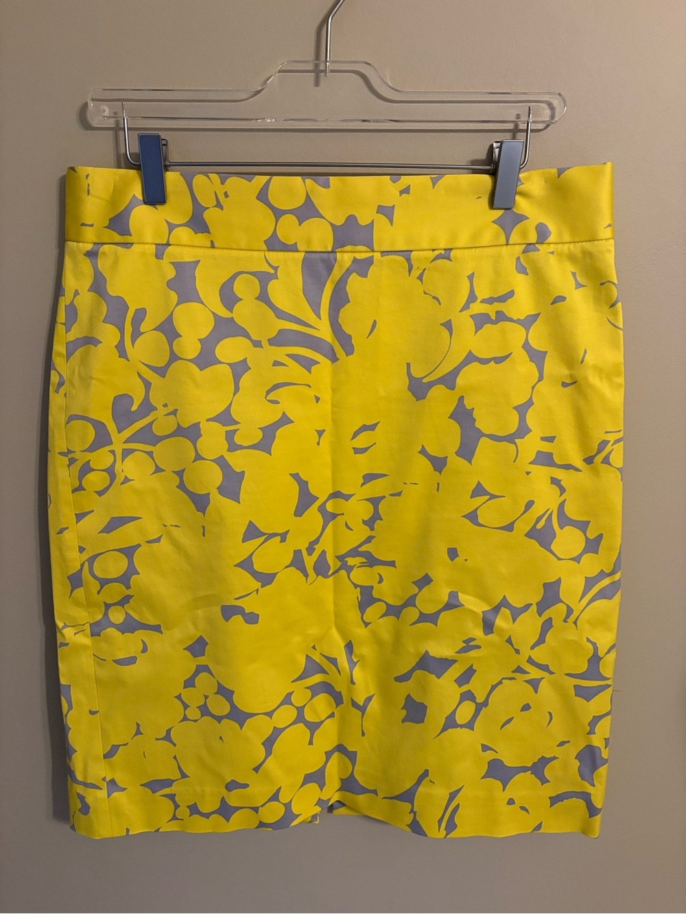 J. Crew Yellow Floral Print Pencil Skirt | Women's Sz 10